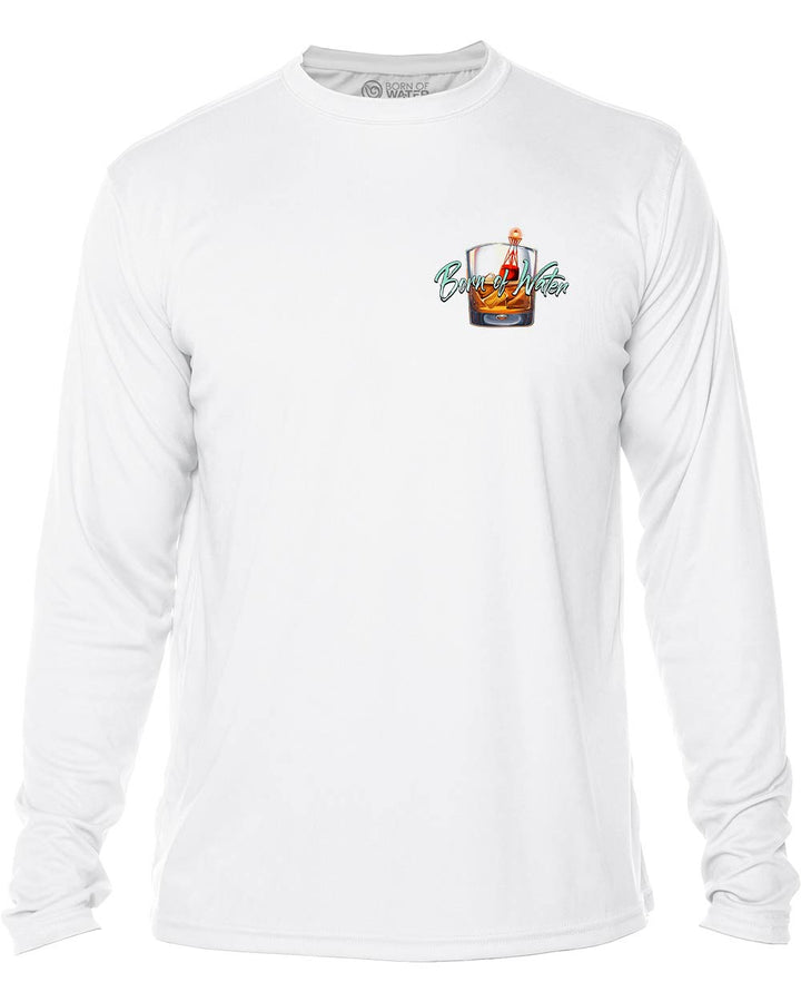 Scuba Dive Bar: UV UPF 50+ Protection Shirt:  White - Front