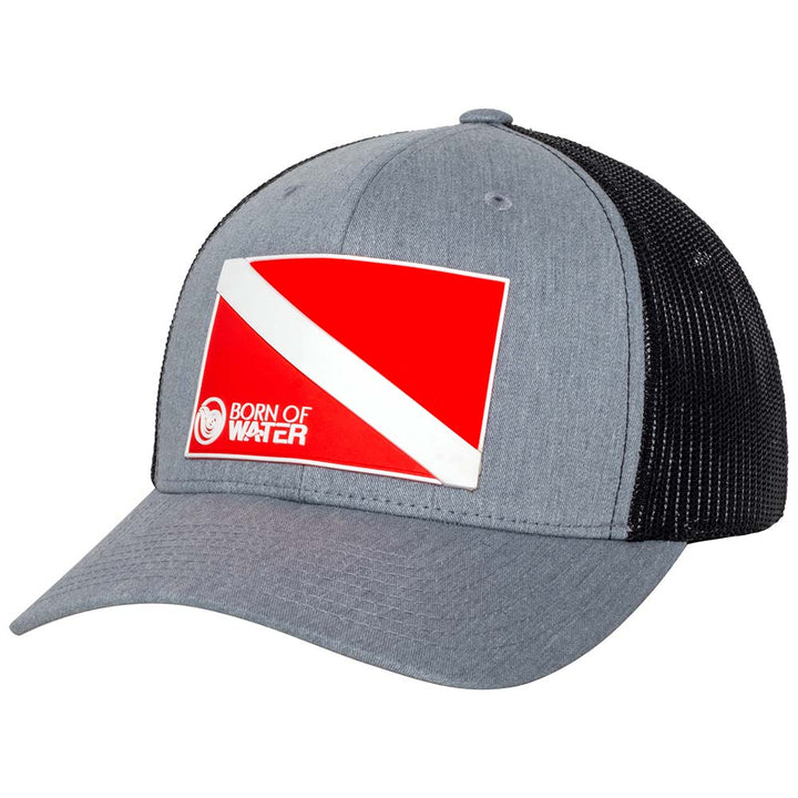 Dive Flag Rubber Patch Hat Patch Hat - Heather Gray/Black