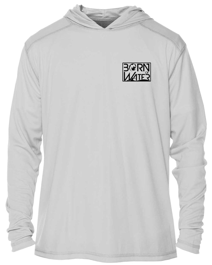 Circling Hammerhead Dive Flag UV UPF 50+ Protection Hoodie: Gray - Front