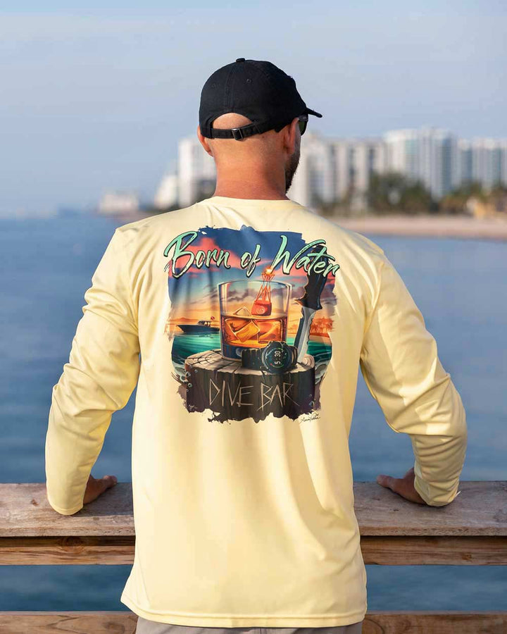Scuba Dive Bar: UV UPF 50+ Protection Shirt:  Yellow - Pier