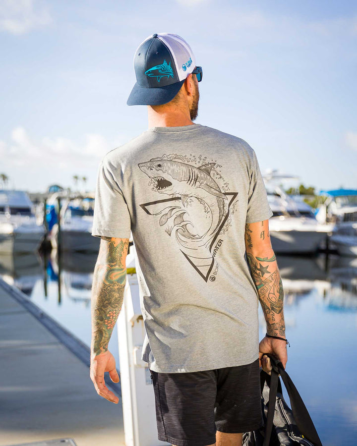 Scuba Diving - Great White Shark Shirt - Gray - Dock