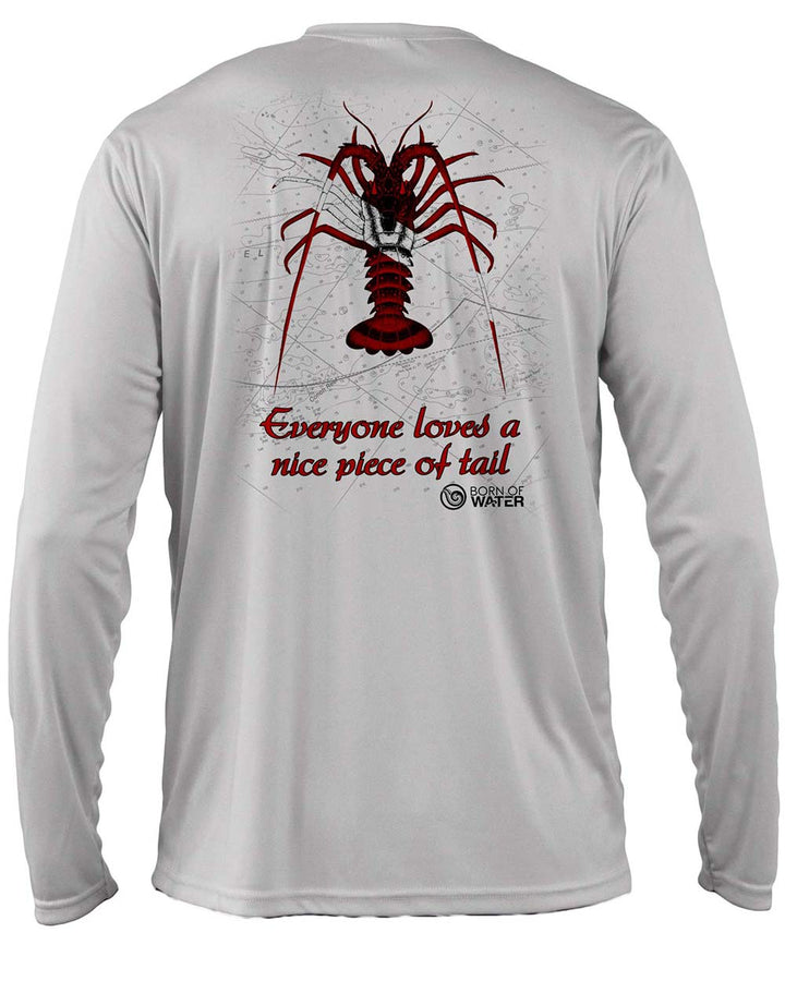 Scuba Diving UV UPF 50+ Performance Shirt: Lobster Gray - Back