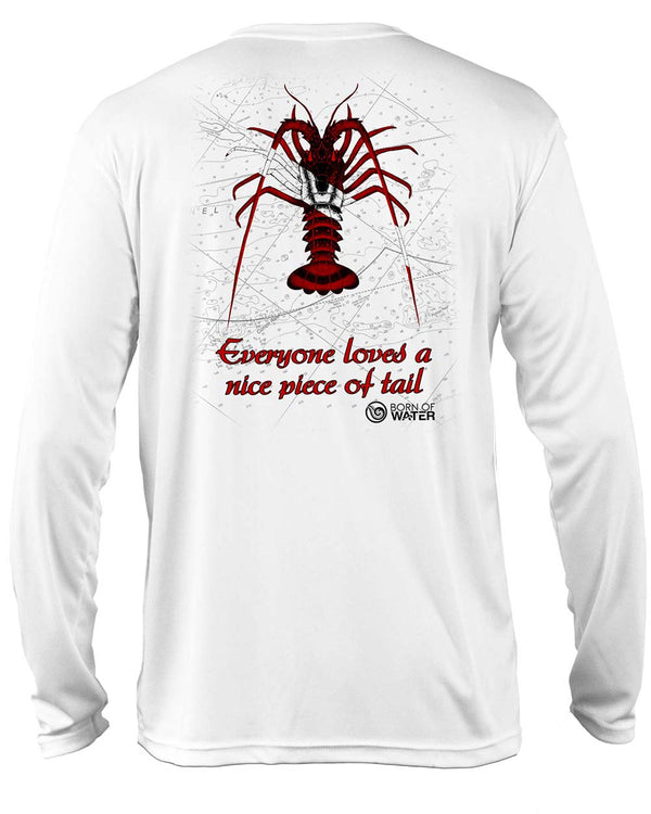 Scuba Diving UV UPF 50+ Performance Shirt: Lobster  White - Back