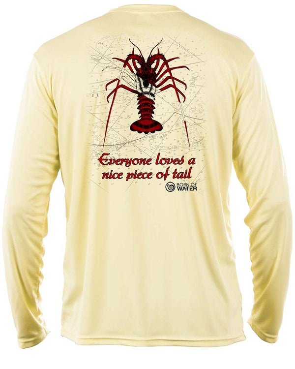 Scuba Diving UV UPF 50+ Performance Shirt: Lobster Yellow - Back