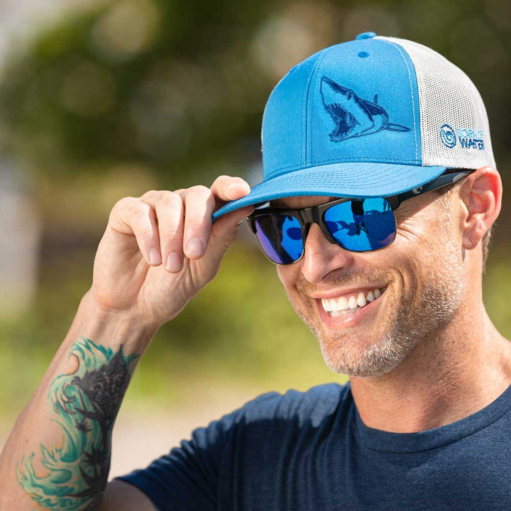 Mako Shark Scuba Diving Trucker Hat - Blue/Steel - Beach
