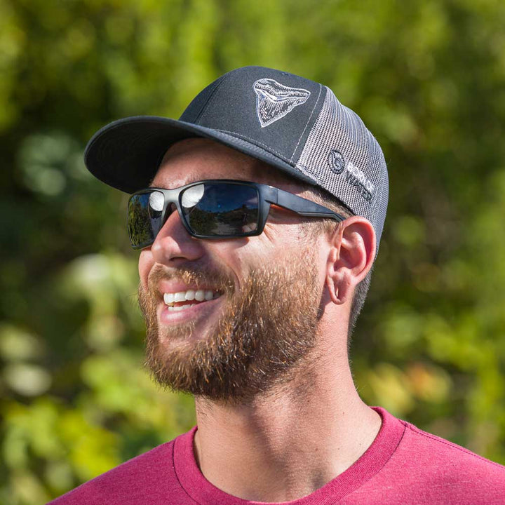 Scuba Diving - Meg Shark Tooth Trucker Hat - Black/Charcoal - Forest