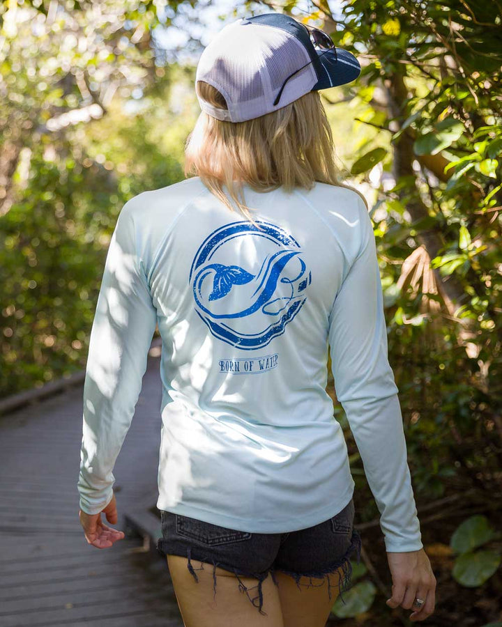Scuba Diving - Mermaid Tail Womans UV Shirt - Blue - Beach