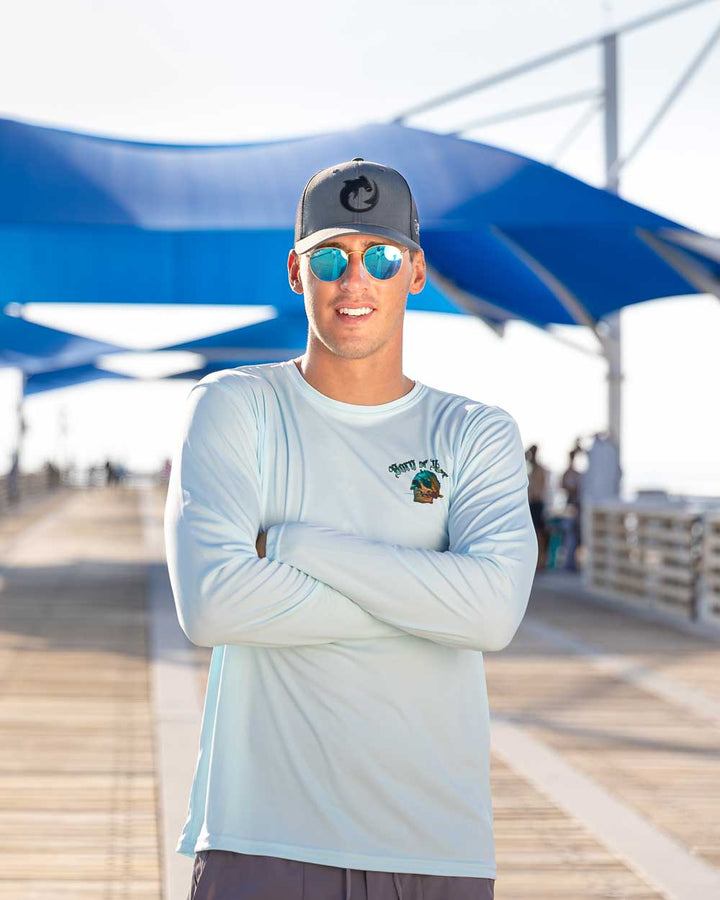 Scuba Diving - Pirate Skull UV Shirt Back - Blue -Front - Pier