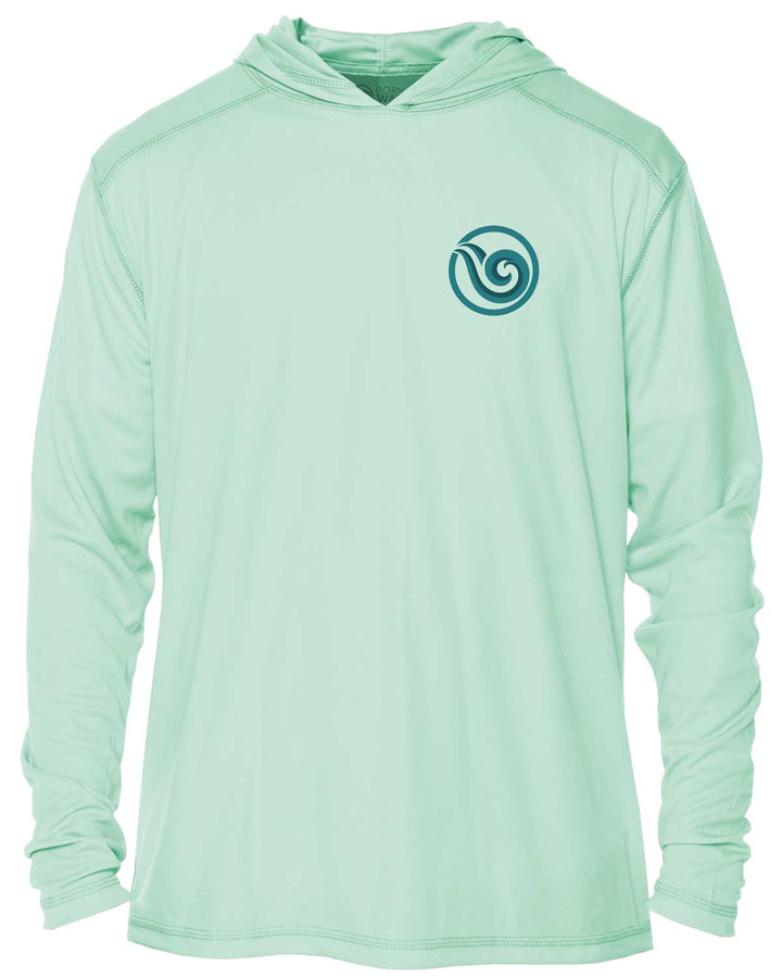 Shark Scuba Diving UV UPF 50+ Protection Hoodie: Lt Blue - Front