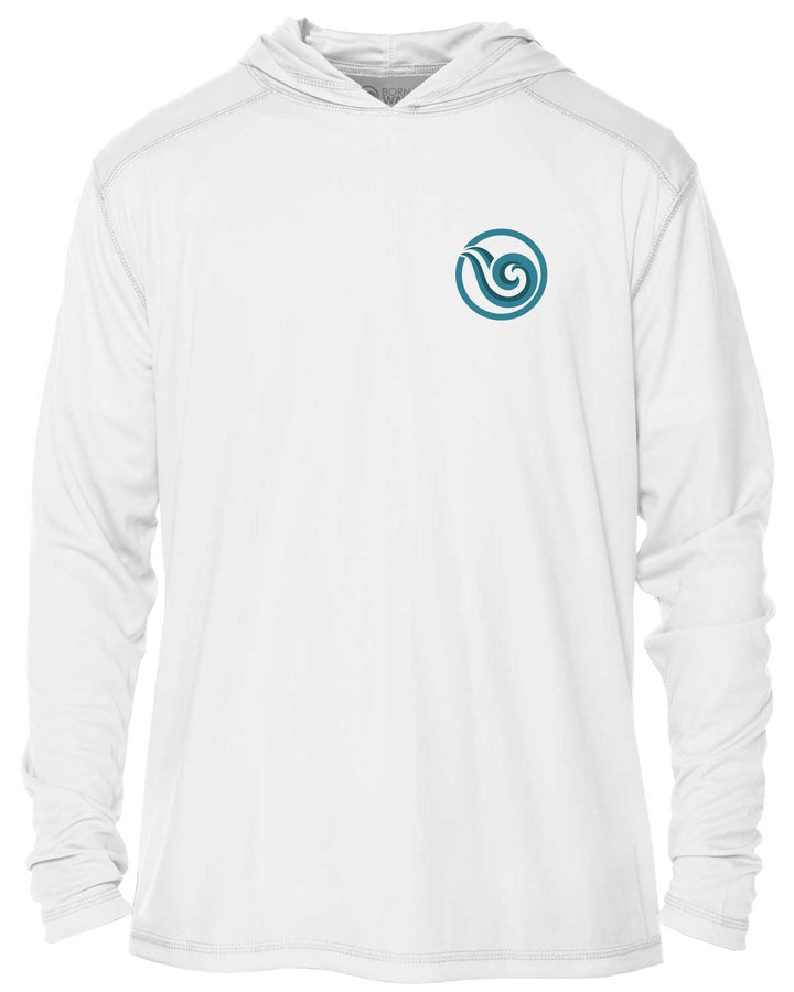Shark Scuba Diving UV UPF 50+ Protection Hoodie:  White - Front