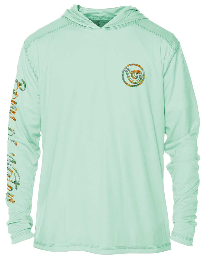 Tropical Hammerhead Shark Scuba Diving UV UPF 50+ Protection Hoodie: Seagreen - Front