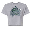 Green Sea Turtle Scuba Diver Double Exposure T-Shirt - H. Gray - Front