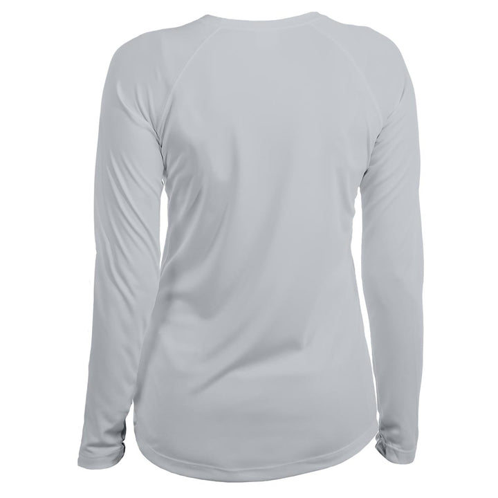 Women's Green Sea Turtle Scuba Diving UV UPF 50+ Performance Shirt: Gray - Back