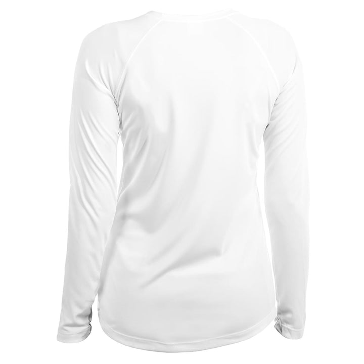 Women's Green Sea Turtle Scuba Diving UV UPF 50+ Performance Shirt: White - Back