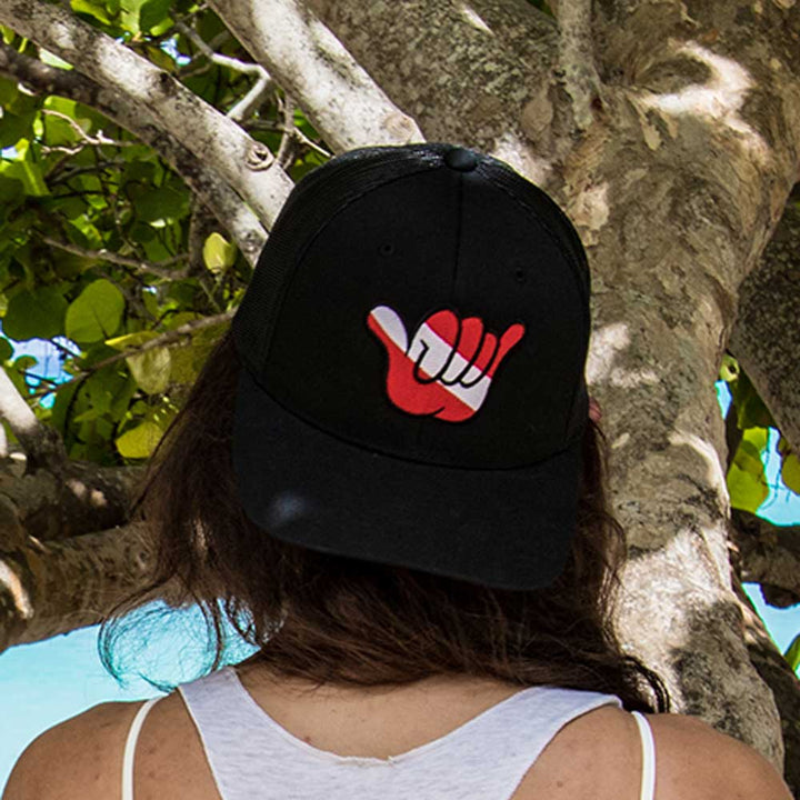 Shaka Dive Flag Trucker Hat: Beach