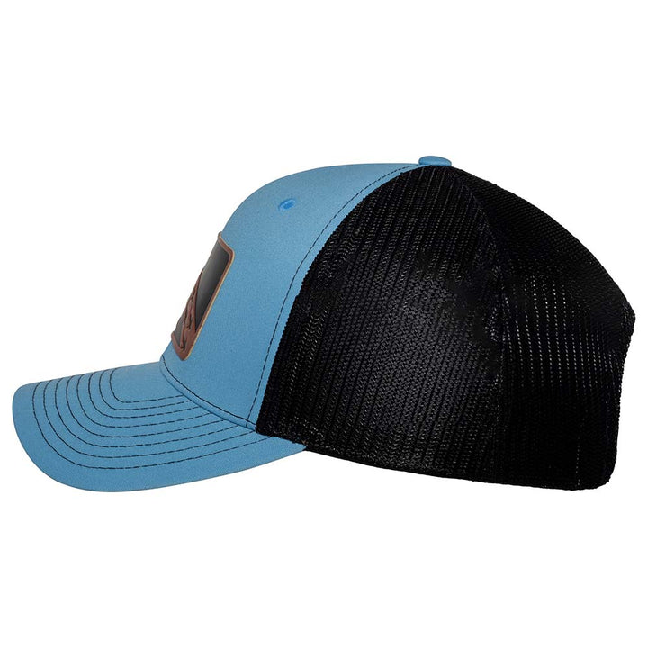 Dive Flag Shark Shiver  Trucker Hat - Carolina Blue/Black - Side