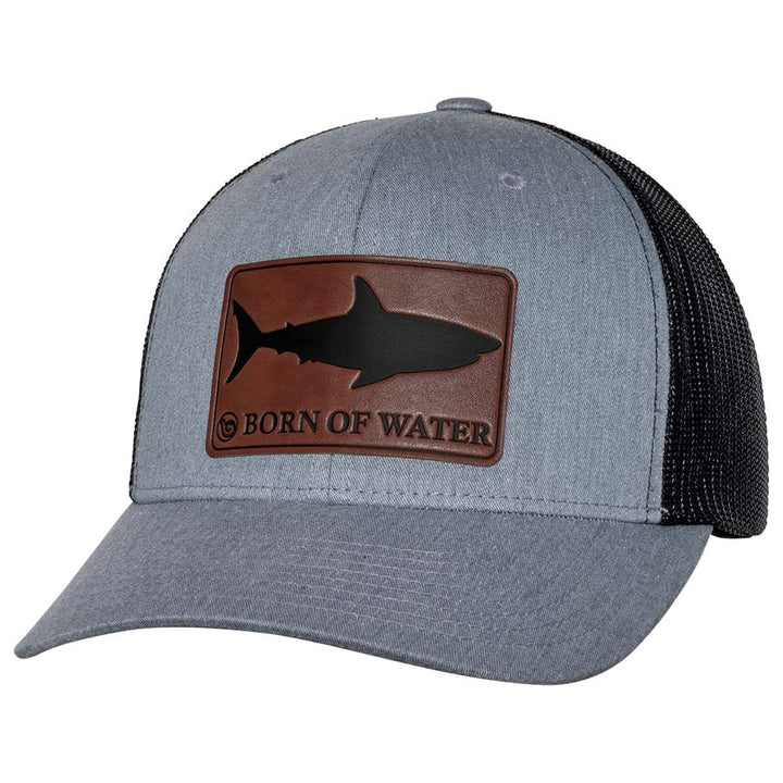 Shark Silhouette Scuba Diving Trucker Hat - Heather Gray/Black