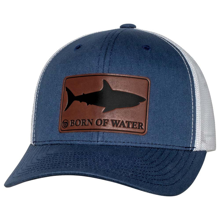 Shark Silhouette Scuba Diving Trucker Hat - Navy/White
