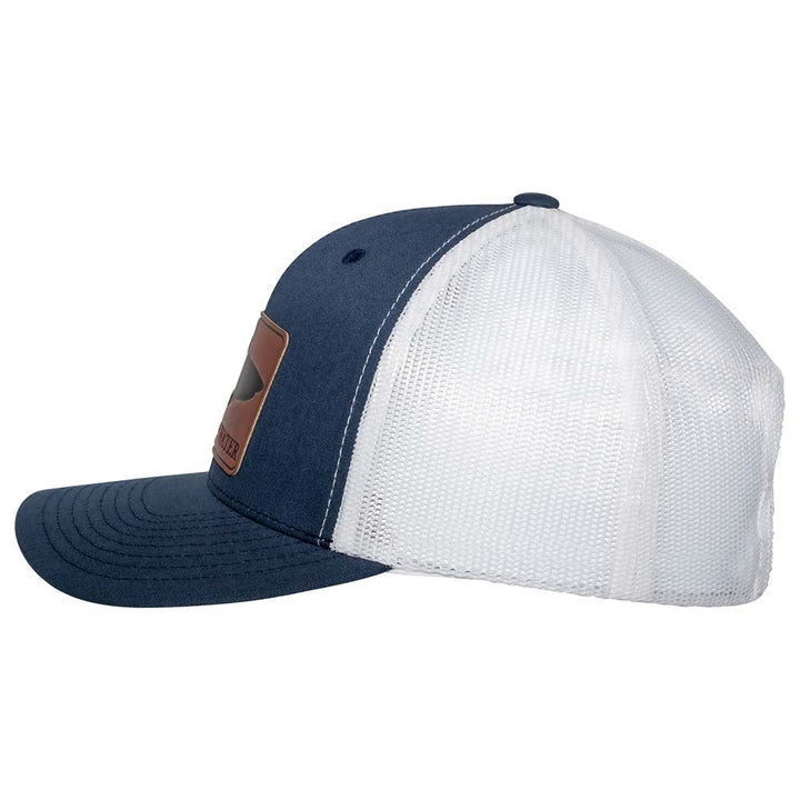 Shark Silhouette Scuba Diving Trucker Hat - Navy/White - Side
