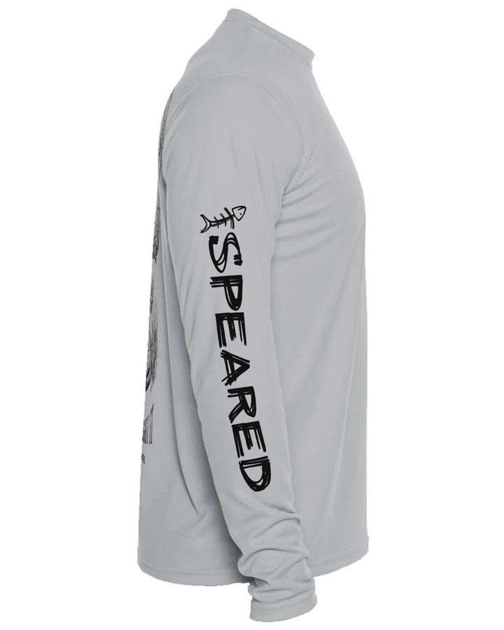 Shot It Not Bought It Gag Grouper: Long Sleeve UV UPF 50+ Protection T-Shirt: Gray - Side