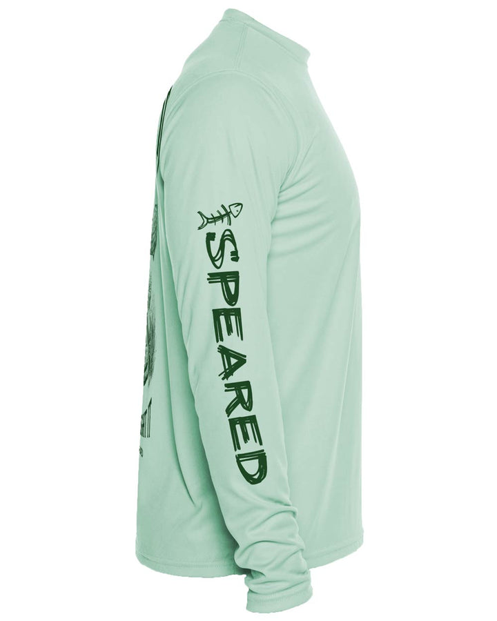 Shot It Not Bought It Gag Grouper: Long Sleeve UV UPF 50+ Protection T-Shirt: Seagreen - Side