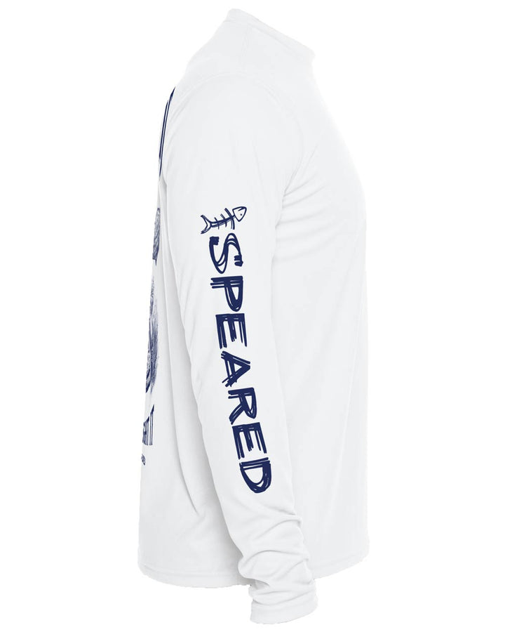 Shot It Not Bought It Gag Grouper: Long Sleeve UV UPF 50+ Protection T-Shirt: White - Side