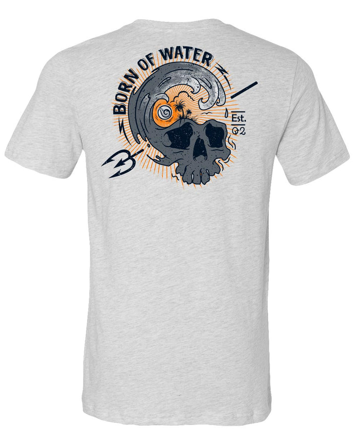 Skull Wave T-Shirt - Ash - Back