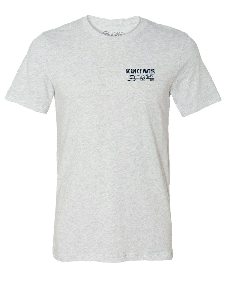 Skull Wave T-Shirt - Ash - Front