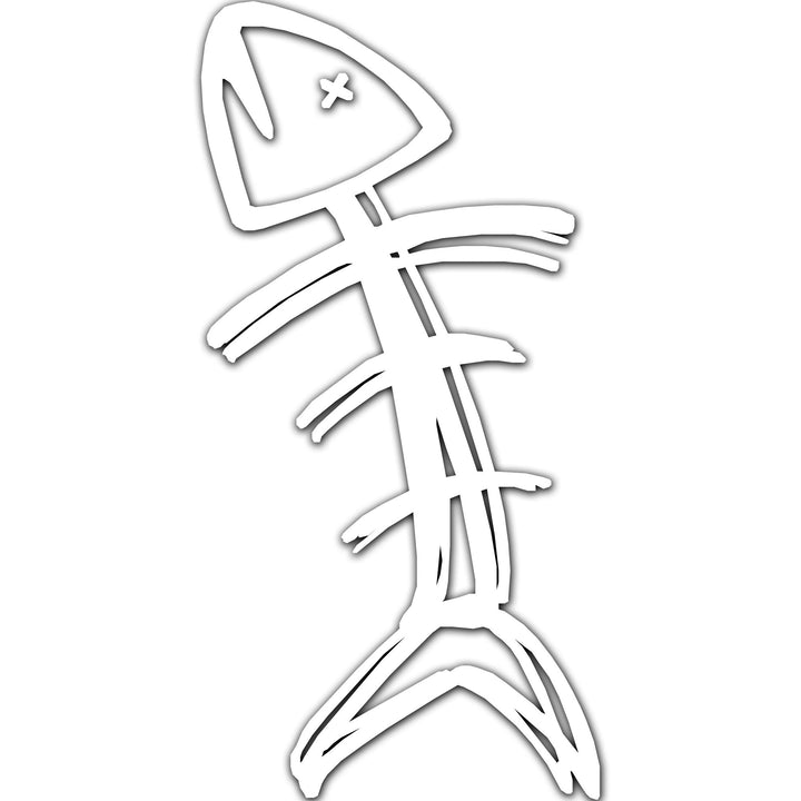 Speared Fish Decal - White