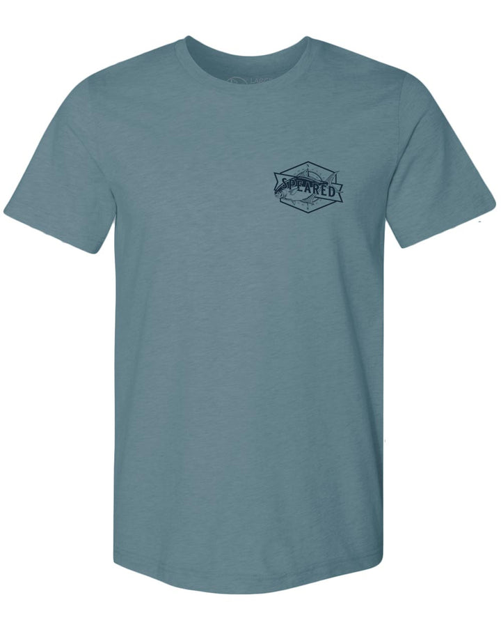 Speared Pompano T-Shirt - Lagoon Blue - Front