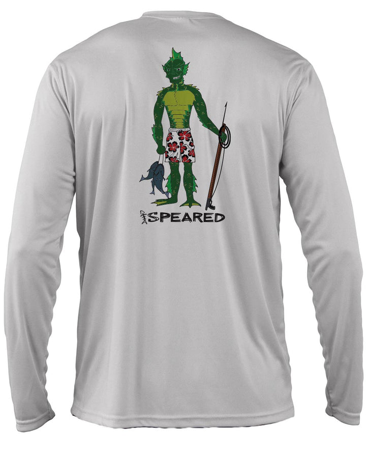 Speared Swamp Creature UV Shirt - Gray Back