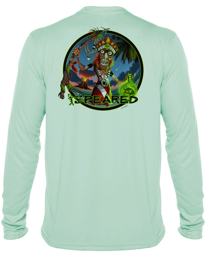 Voodoo Witch Doctor Spearfishing: UV UPF 50+ Protection Shirt: Seagreen - Back