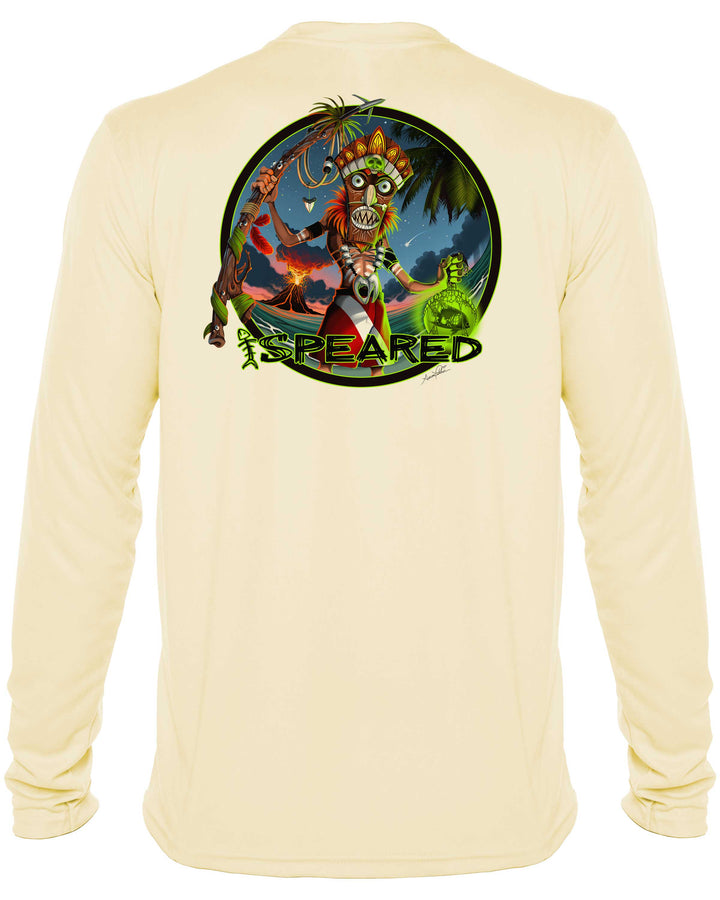 Voodoo Witch Doctor Spearfishing: UV UPF 50+ Protection Shirt: Yellow - Back