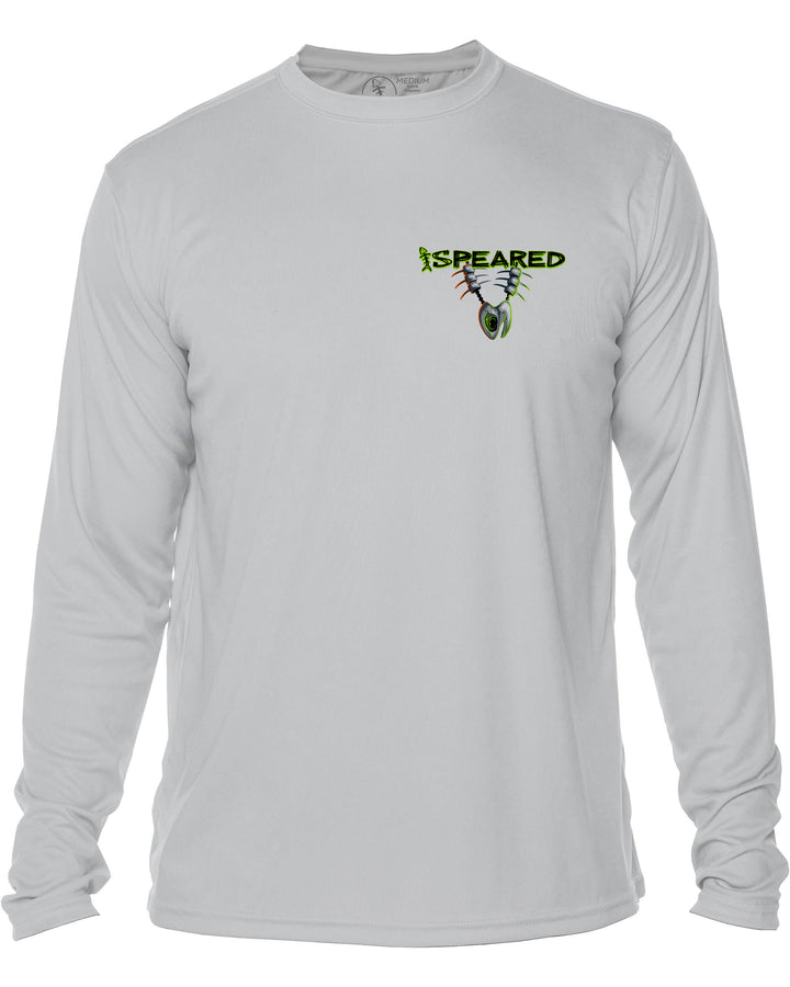 Voodoo Witch Doctor Spearfishing: UV UPF 50+ Protection Shirt: Gray - Front