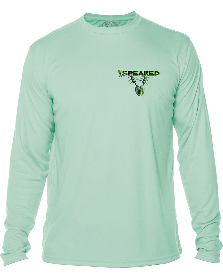 Voodoo Witch Doctor Spearfishing: UV UPF 50+ Protection Shirt: Seagreen - Front