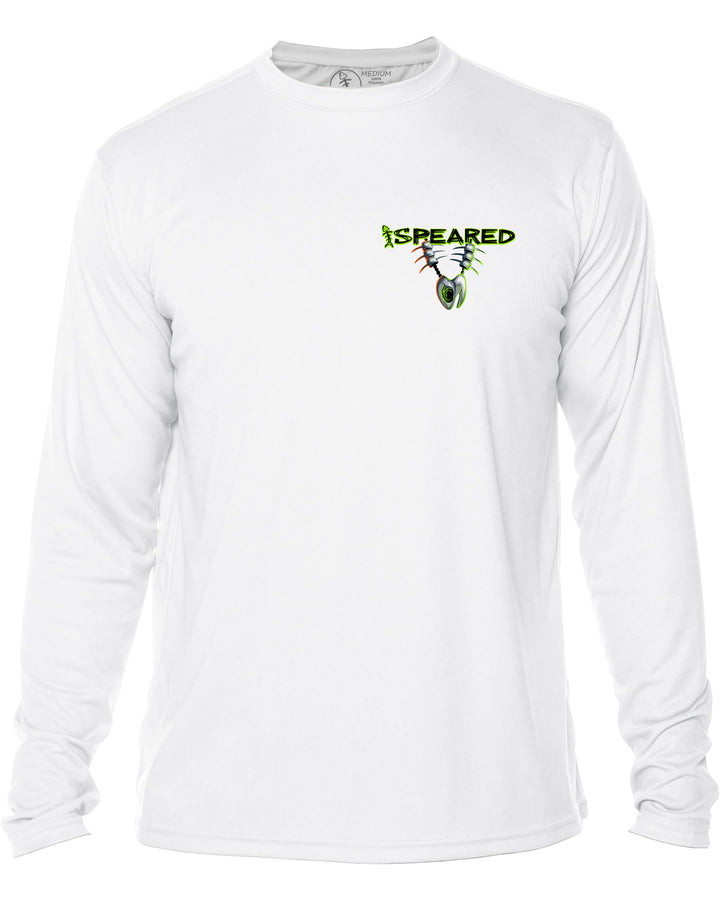 Voodoo Witch Doctor Spearfishing: UV UPF 50+ Protection Shirt:  White - Front