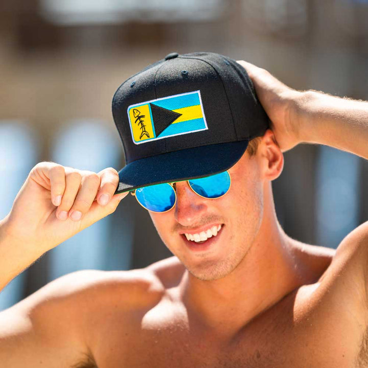Speared Bahamas Flag Hat: Black: Beach