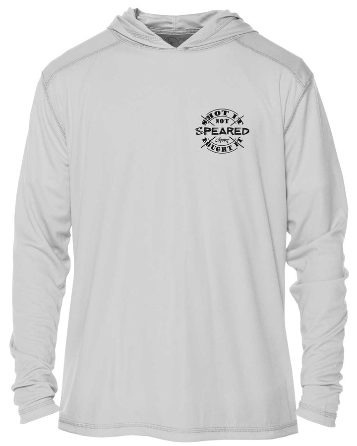 Hogfish: Shot It Not Bought It: UV UPF 50+ Sun Protection Hoodie: Gray - Front