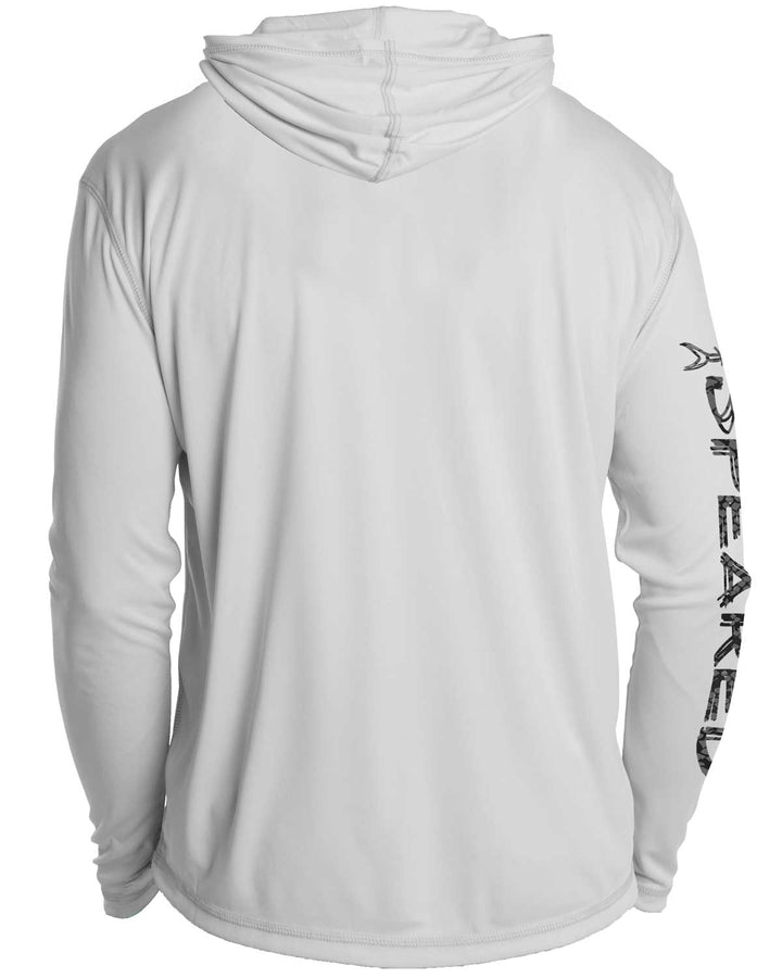 Hogfish Camo: UV UPF 50+ Sun Protection Hoodie Down: Gray - Back