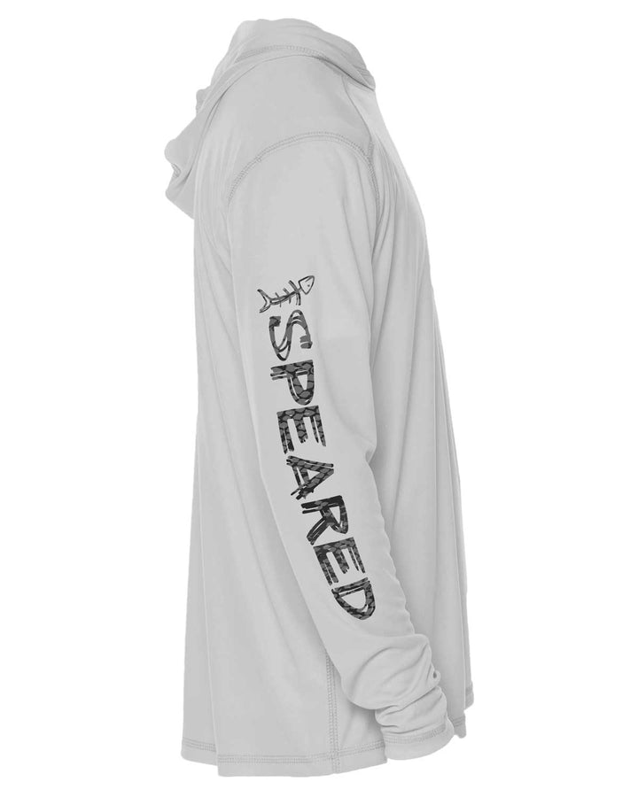 Hogfish Camo: UV UPF 50+ Sun Protection Hoodie: Gray - Sleeve