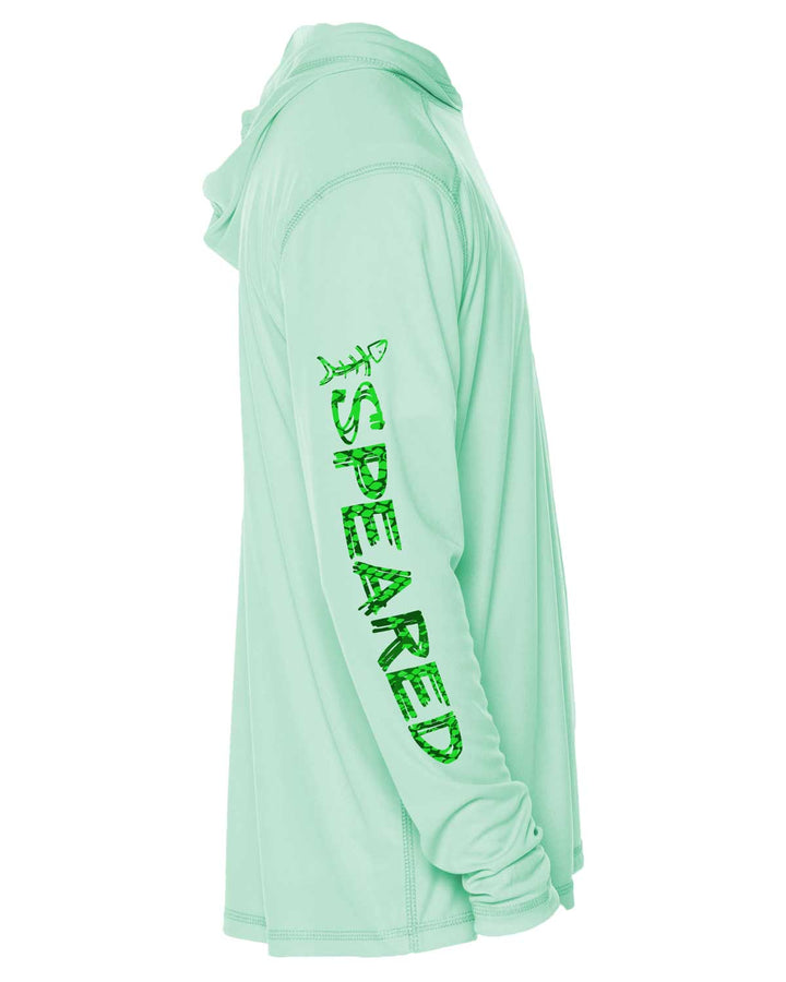 Hogfish Camo: UV UPF 50+ Sun Protection Hoodie: Seagreen - Sleeve