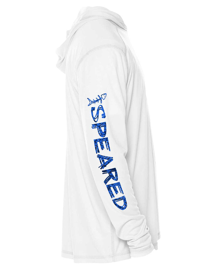 Hogfish Camo: UV UPF 50+ Sun Protection Hoodie: White - Sleeve