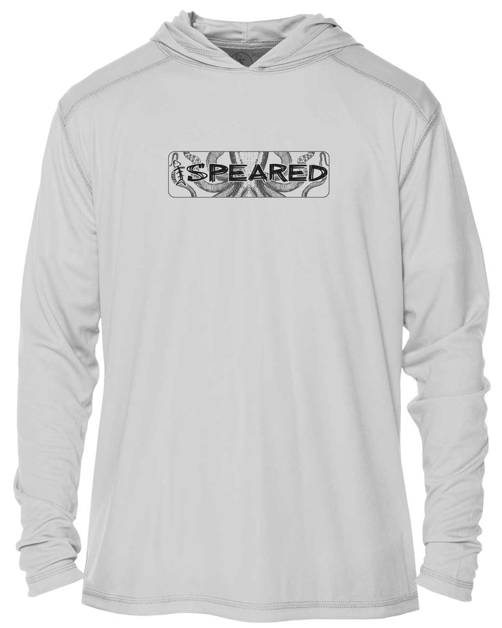 Kraken Spearfishing: UV UPF 50+ Sun Protection Hoodie: Gray - Front