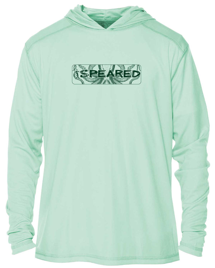 Kraken Spearfishing: UV UPF 50+ Sun Protection Hoodie: Seagreen - Front