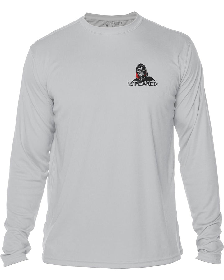 Spearfishing Reaper: UV UPF 50+ Protection Shirt: Gray - Front