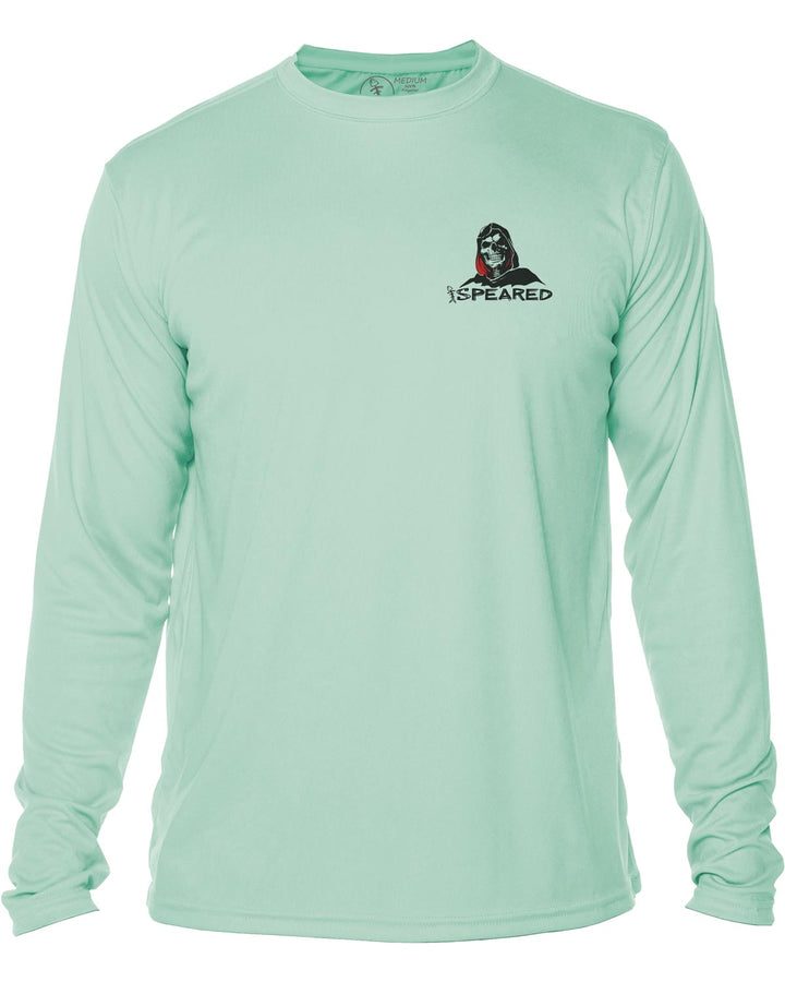 Spearfishing Reaper: UV UPF 50+ Protection Shirt: Seagreen - Front