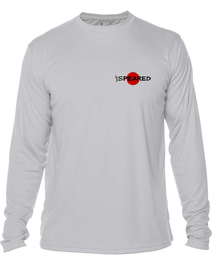 Red Decks Burnt Necks: Spearfishing: UV UPF 50+ Sun Protection Shirt: Gray - Front