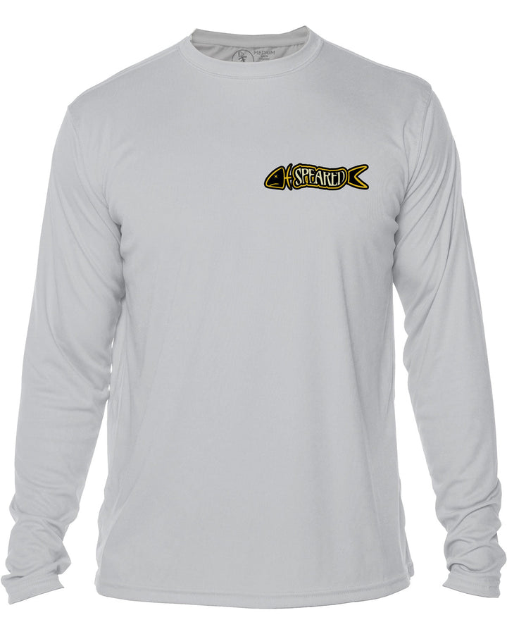 Sardine Spearos: UV UPF 50+ Sun Protection Rashguard Shirt: Gray - Front