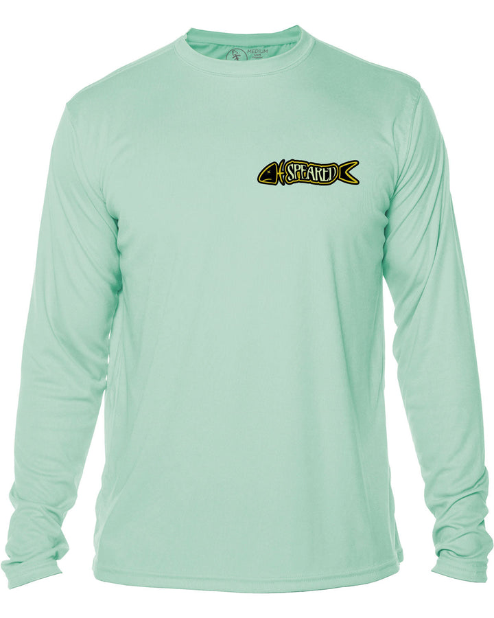 Sardine Spearos: UV UPF 50+ Sun Protection Rashguard Shirt: Seagreen - Front