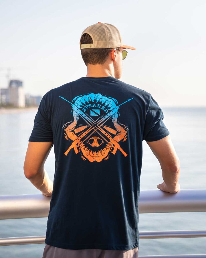 Spearfishing - Shark Jaws Shirt - Navy - Dock